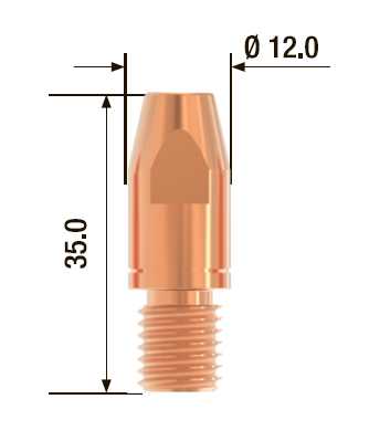 Fubag Контактный наконечник M10х35 мм CuCrZr D=1.0 мм (25 шт.) FB.CTM10.35-10 Аксессуары к горелкам TIG, MIG/MAG фото, изображение